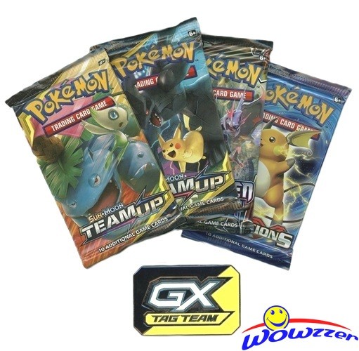 POKEMON Tag Team Eevee & Snorlax GX Opened Tin-2 Team UP Packs