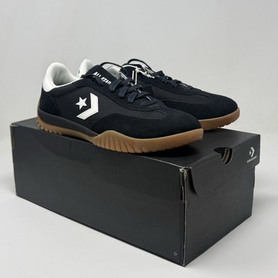 Converse Run Star Trainer Ox Shoes Womens 8 Black Egret Suede Honey Gum Soles