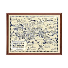 Old Map of Washington State University, WA 1946 - Vintage Wa