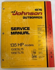 JOHNSON OMC 1975 OUTBOARDS SERVICE MANUAL 135HP MODELS