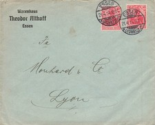 118834) DR Blg mit Perfin/Firmenlochung AT aus Essen, Th. Althoff, Warenhaus