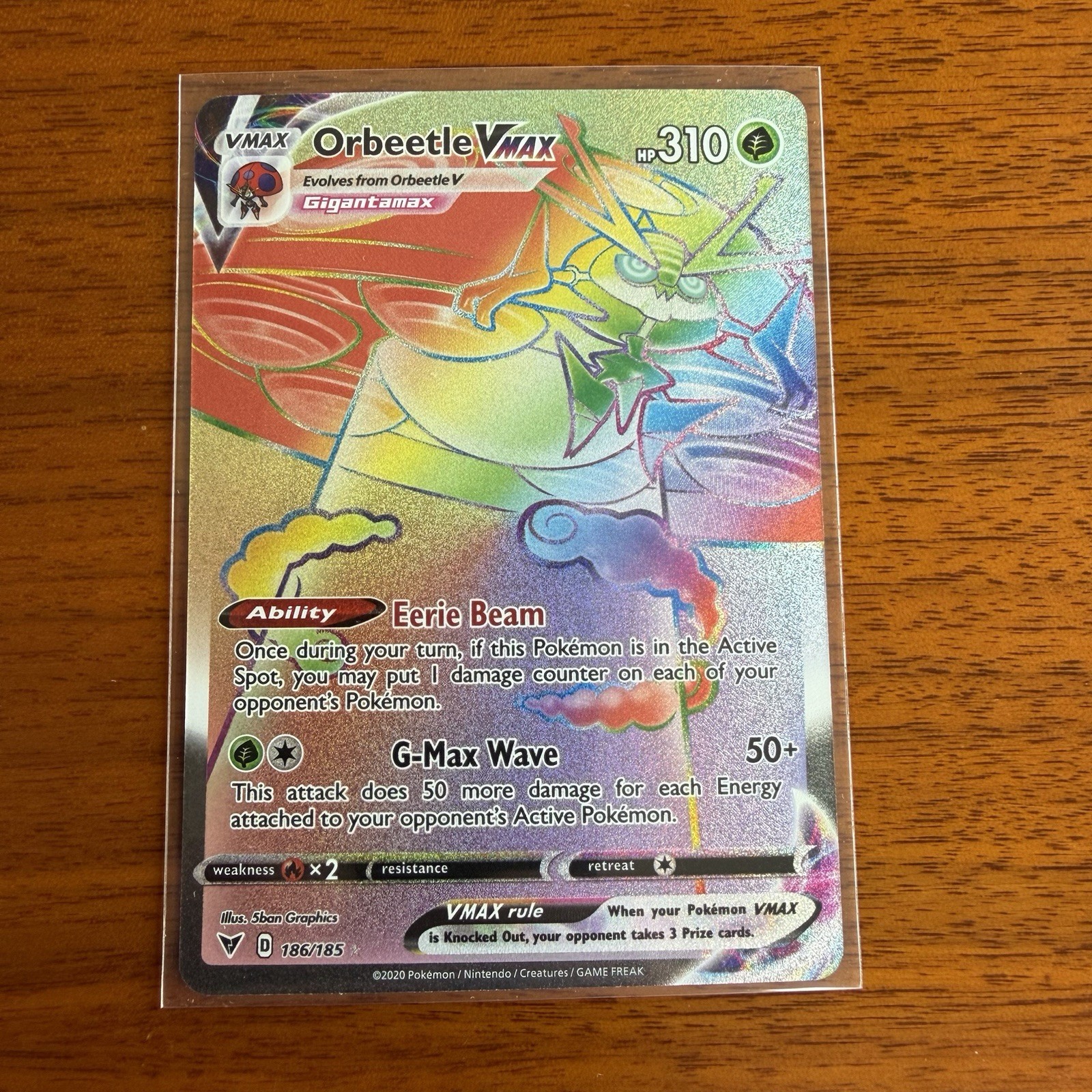 Orbeetle VMAX 186/185 Vivid Voltage Rainbow Holo Rare Pokémon TCG NM