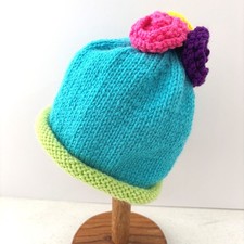 Toddler Girls Handmade Boho Cottagecore Hat Beanie Bloomcore Colorful Kidcore
