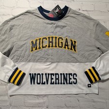 Womens Small Mcaa Michigan Wolverines Fashion Ls Mesh Oversized Pullover Top New Womens Small Mcaa Michigan Wolverines Fashion Ls Mesh Oversized Pullover Top New