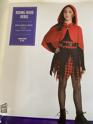 Riding Hood Rebel Girl's Halloween Costume Medium 8-10 2 Piece New Suit Yourself
