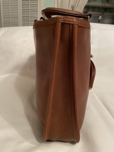 Vintage Coach Tasche britisch hellbraun Leder Wassermelone Stil Umhängetasche NYC USA - Bild 5 von 20