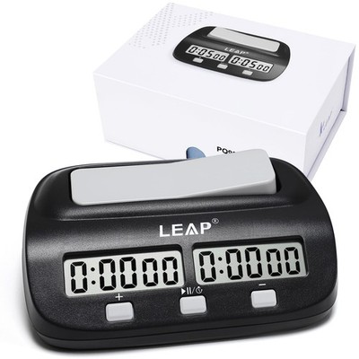 LEAP Chess Clock Digital Timer Professional for Board Classic Black