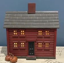Harold Turpin Folk  Art 2 Story -Red Saltbox House