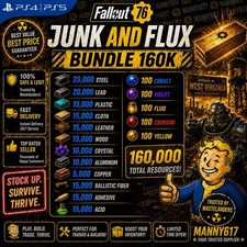 Fallout 76 PS4 PS5 160K Junk Scrap Bundle Steel Lead Flux Materials