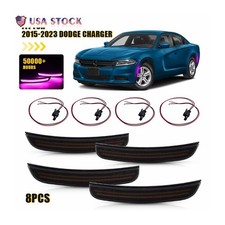 For 2015-2022 Dodge Charger Smoked Purple LED Side Marker Light w/Wiring Harness