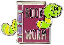 BOOKWORM - HARD ENAMEL PIN CLOISONNE PIN By Inc. Peter Pauper Press BRAND NEW