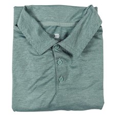 All in Motion Polo Shirt Mens Large Green Excellent Striped Performance Golf