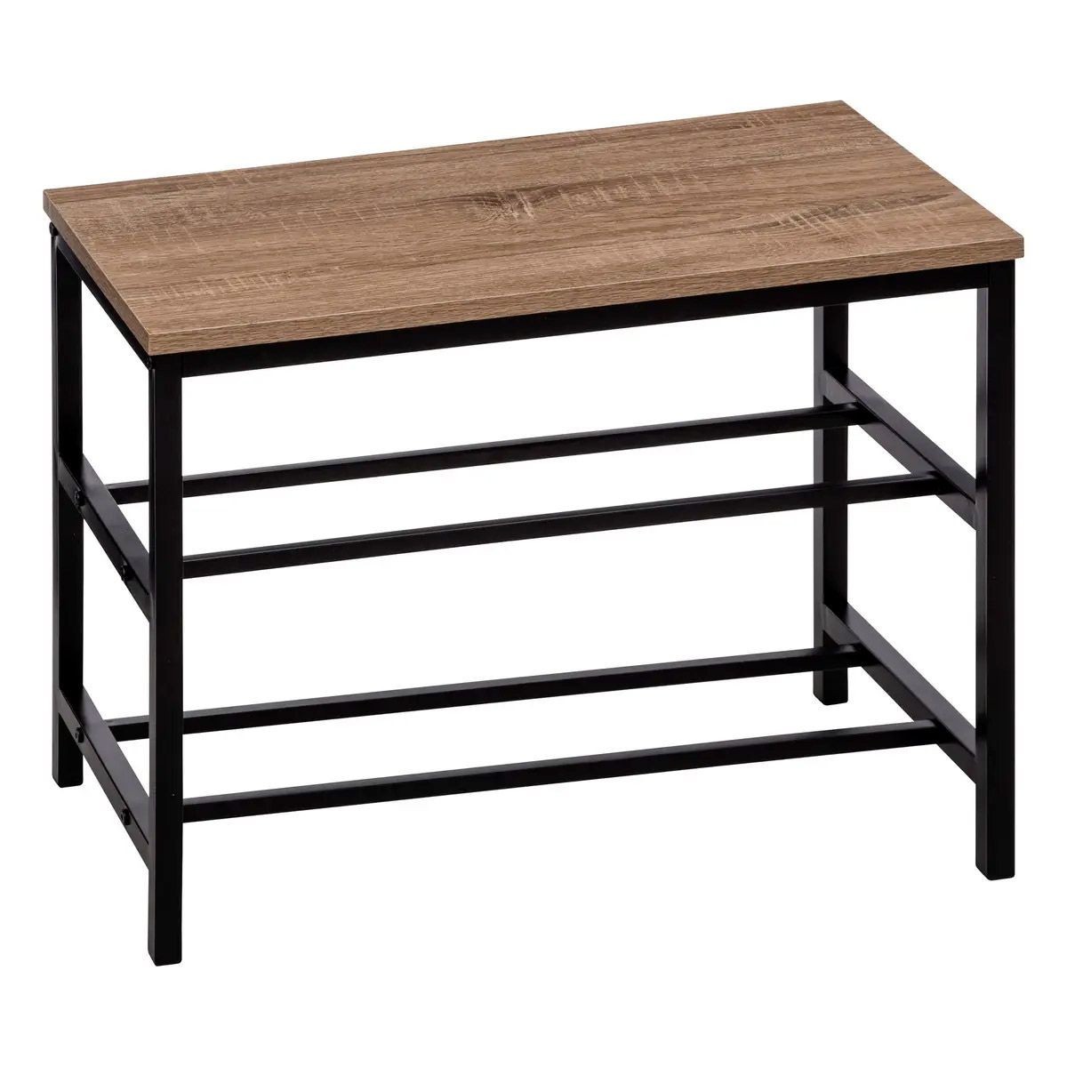 Banc range-chaussures noir Aliaj 63cm idéal pour organiser votre entrée