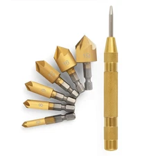 Countersink Drill Bit Set- 7 Pcs Counter Sinker Drill Bits for Wood, Quick Chang