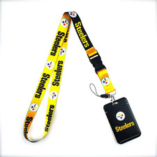 Pittsburgh Steelers NFL Lanyard w/ ID Badge Holder Reversible 2-Sided
