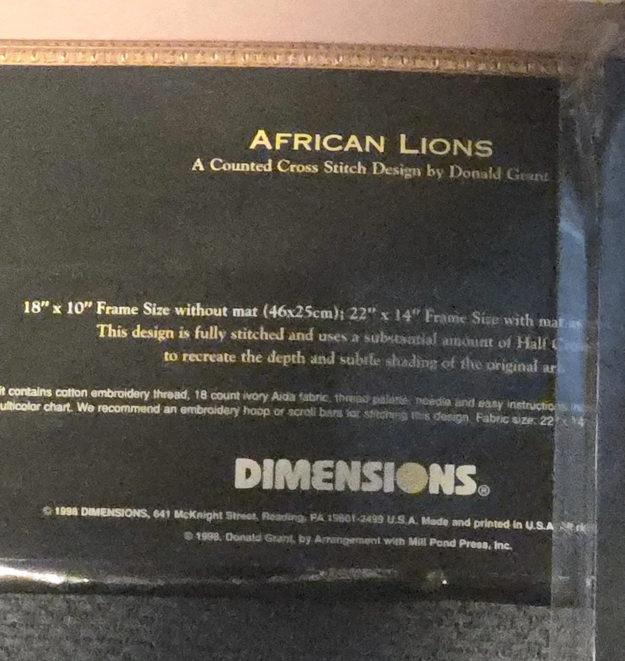 Золотая коллекция / самородок / маленькая вышивка крестом лот из 3 львов/тигров - Изображение 2 из 4