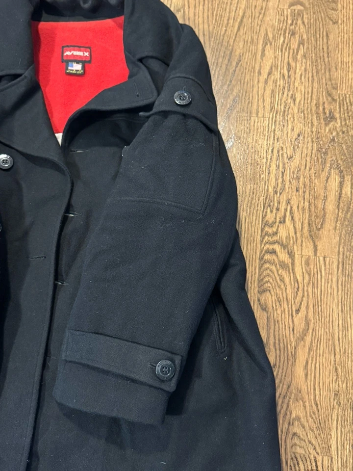 Vintage USA Jacket US Air Force Avirex Wool Pea Coat Casual See Measurements - Image 4 of 4