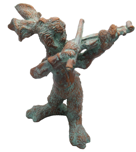 Copper The Rabbit Copper Bronze Animal Rabbit Figurine, bunny rabbit - playing the Violin ...