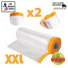 2x Vorgeklebte Abdeckfolie Abdeckung Kunststoff Staubschutz XXL mit Klebeband