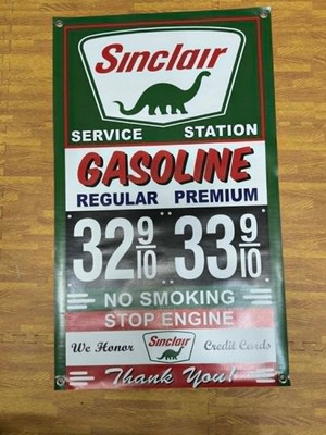 Sinclair Dino 40''x 24'' BANNER repro 4 Garage, Man Cave, Gas''History on the Wall''