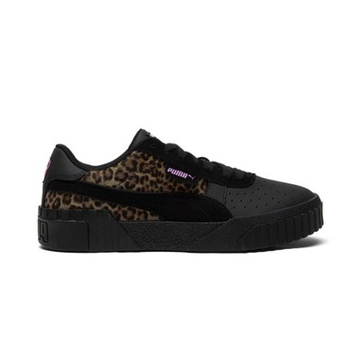 PUMA Cali Og Animal Print Cheetah Lace Up Womens Black