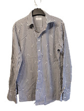 Eton Dress Shirt 16 41 Mens Contemporary Fit Striped Dragonfly Grey White Cotton