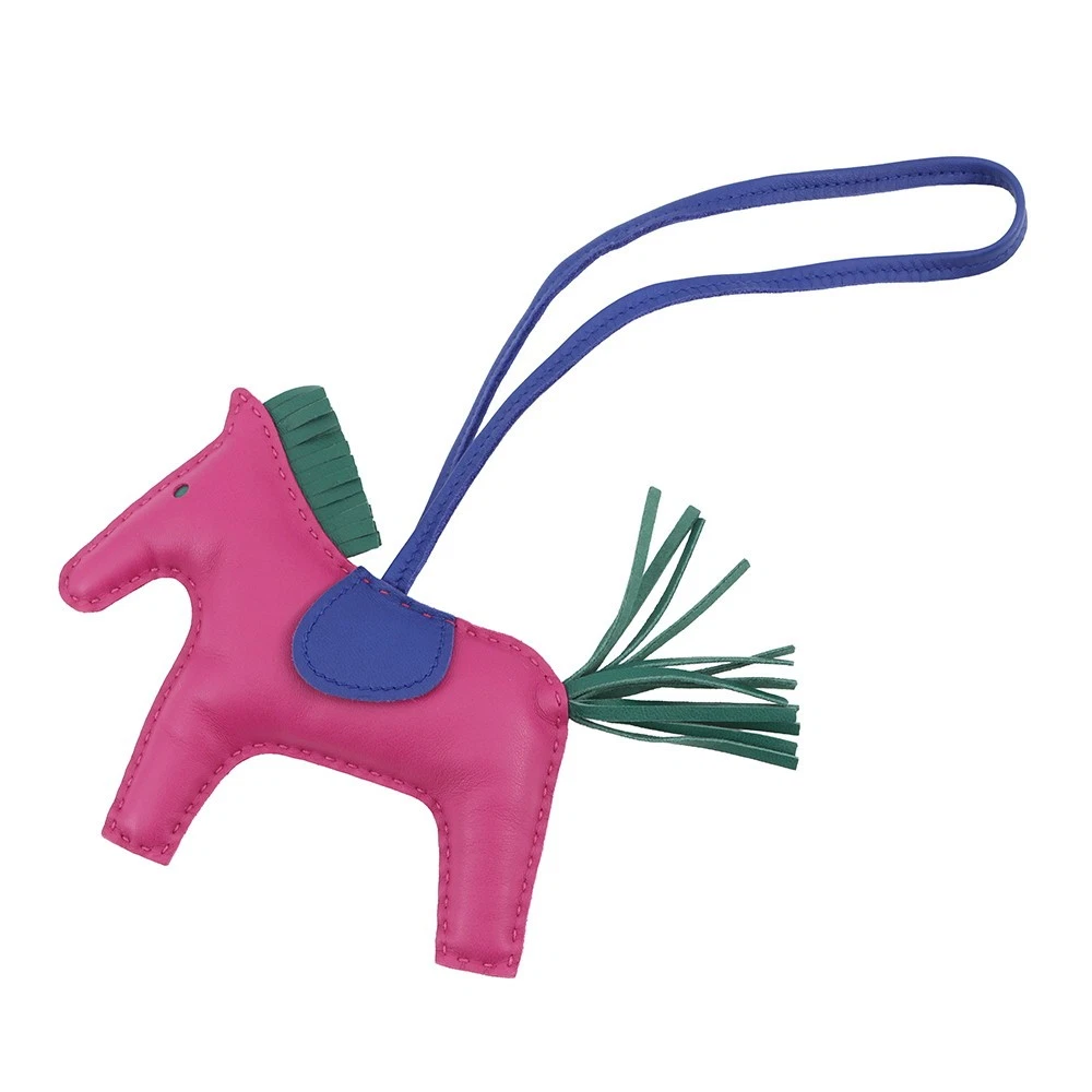 Hermes — HERMES Rodeo Size MM Lambskin Rose Purple/Blue Electric/Malachite