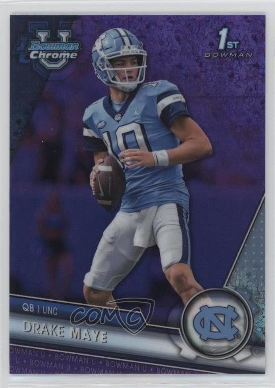 2023 Bowman U Chrome Purple Mini-Diamond Refractor 316/399 Drake Maye #200 15ik