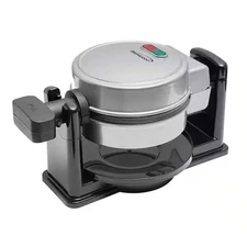 Brentwood Belgian Waffle Maker 5 in. Silver Non-Stick Flip Compact Easy-to-Use