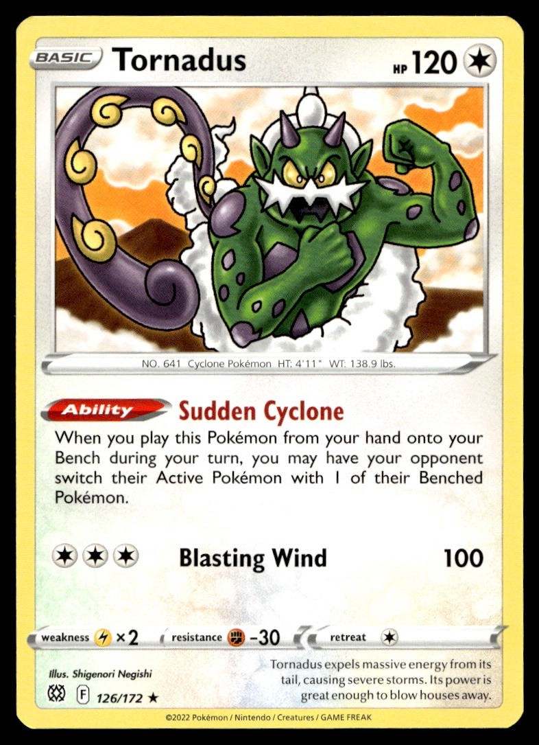 Tornadus 126/172 Pokemon Card Brilliant Stars Rare 120 HP Near Mint AR