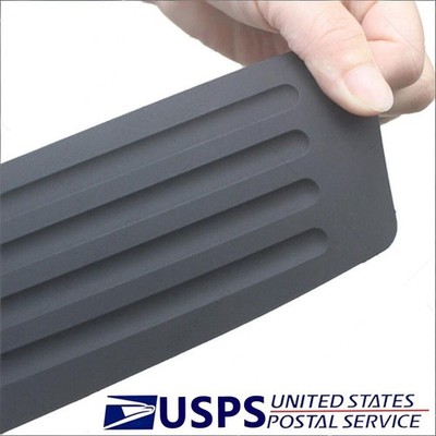 Black Car Rear Bumper Protector Rubber Trim Strip Sill Guard Scratch Cover Pad