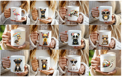 Whimsical Animals Cute Sommer Tiere Becher Keramiktasse Geschenk Kaffeetasse