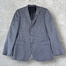 Hugo Boss Lanificio Tesse Bella Italy Gray Windowpane Wool Blazer Jacket 38R