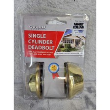 GUARD SECURITY Single Cylinder Deadbolt Lock Fits All Standard Doors Brass