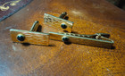 Vintage- Anson Art Deco Black Onyx  Rectangular Gold  Tone Cufflinks and Tie Bar — photo 1