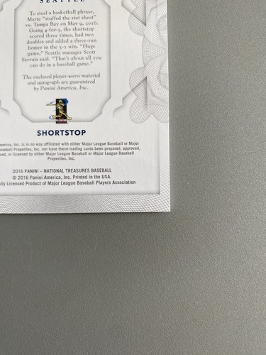 2016 National Treasures Ketel Marte Rookie Jersey Signatures RPA Patch Auto /10 - Picture 10 of 11