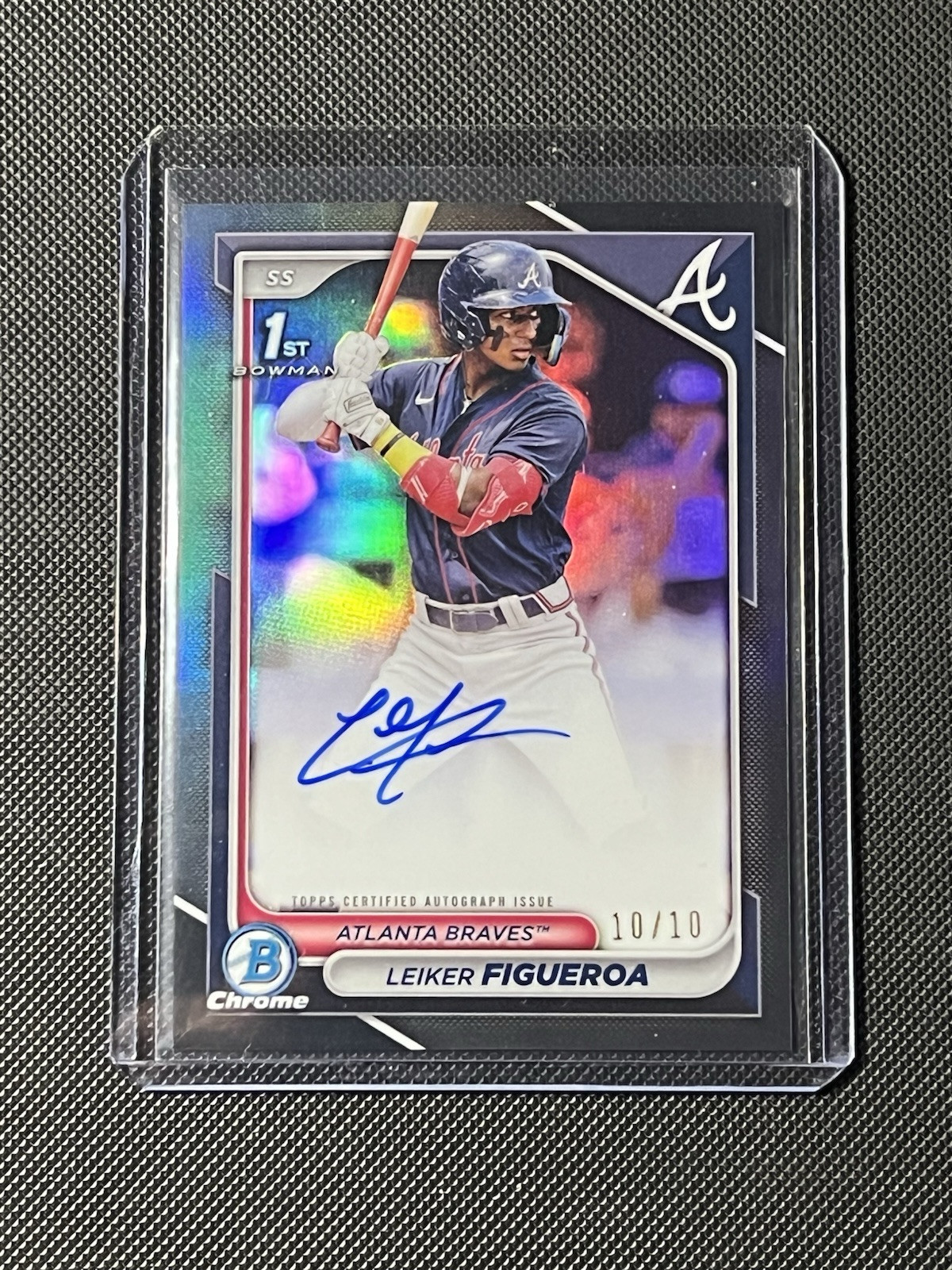 2024 Bowman Chrome Leiker Figueroa Black Refractor 1st Prospect Auto /10