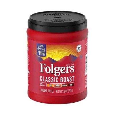 3x Folgers Classic Roast Coffee Medium Ground Beverage Breakfast Morning 9.6oz