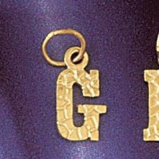 Initial G Charm Pendant 14k Gold