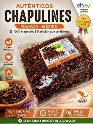   1 LB  CHAPULINES PICOSITOS ''Fresh'' (spicy grasshoppers) OAXACA 