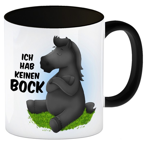 Ich Hab Keinen Bock Kaffeebecher Henkel Und Innenseite Schwarz Mit-image