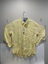 Tommy Hilfiger Yellow Long Sleeve No Button Up Cotton Shirt Men s Size XL NWT