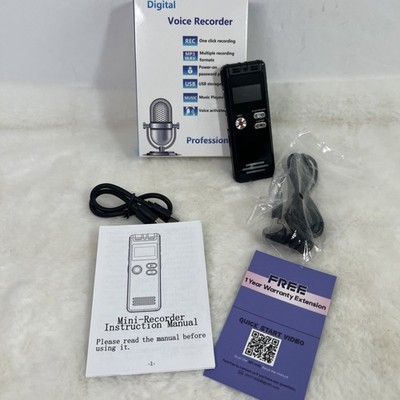 DIGITAL Voice Recorder Professional Mini, Charging Cord, Ear Plugs. TF Card