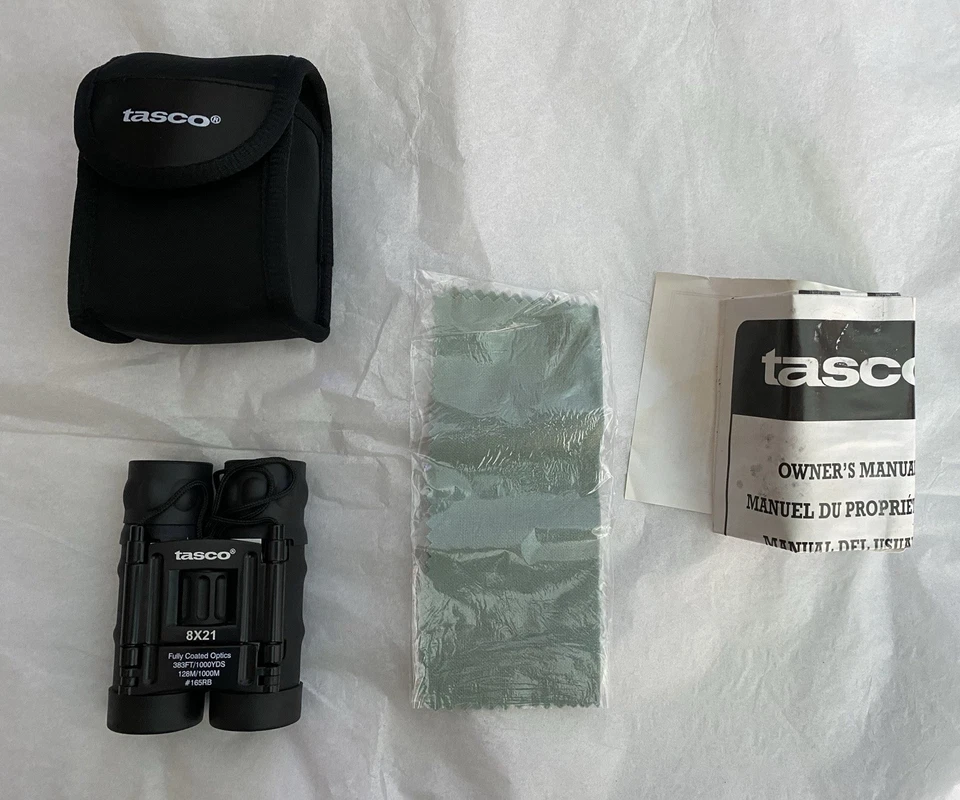 Tasco 165RB Black Compact Folding Binoculars 8x21 Fully Coated Optics Vintage - Image 3 of 4