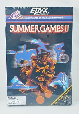 Summer Games II NEW FACTORY SEALED & MINTY IBM PC 3.5'' 1985 Epyx Big Box PC