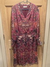 Tory Burch Printed Silk Shirt Dress size 12 Red Western