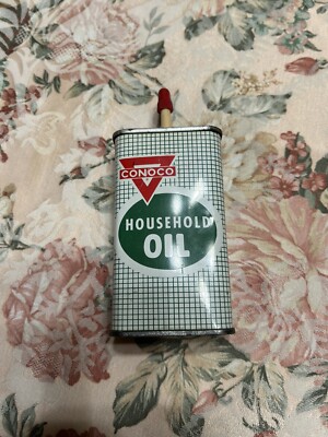 Vintage Conoco Household Oil 4oz Oiler Can