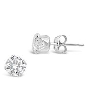 Sterling Silver CZ Stud Earrings