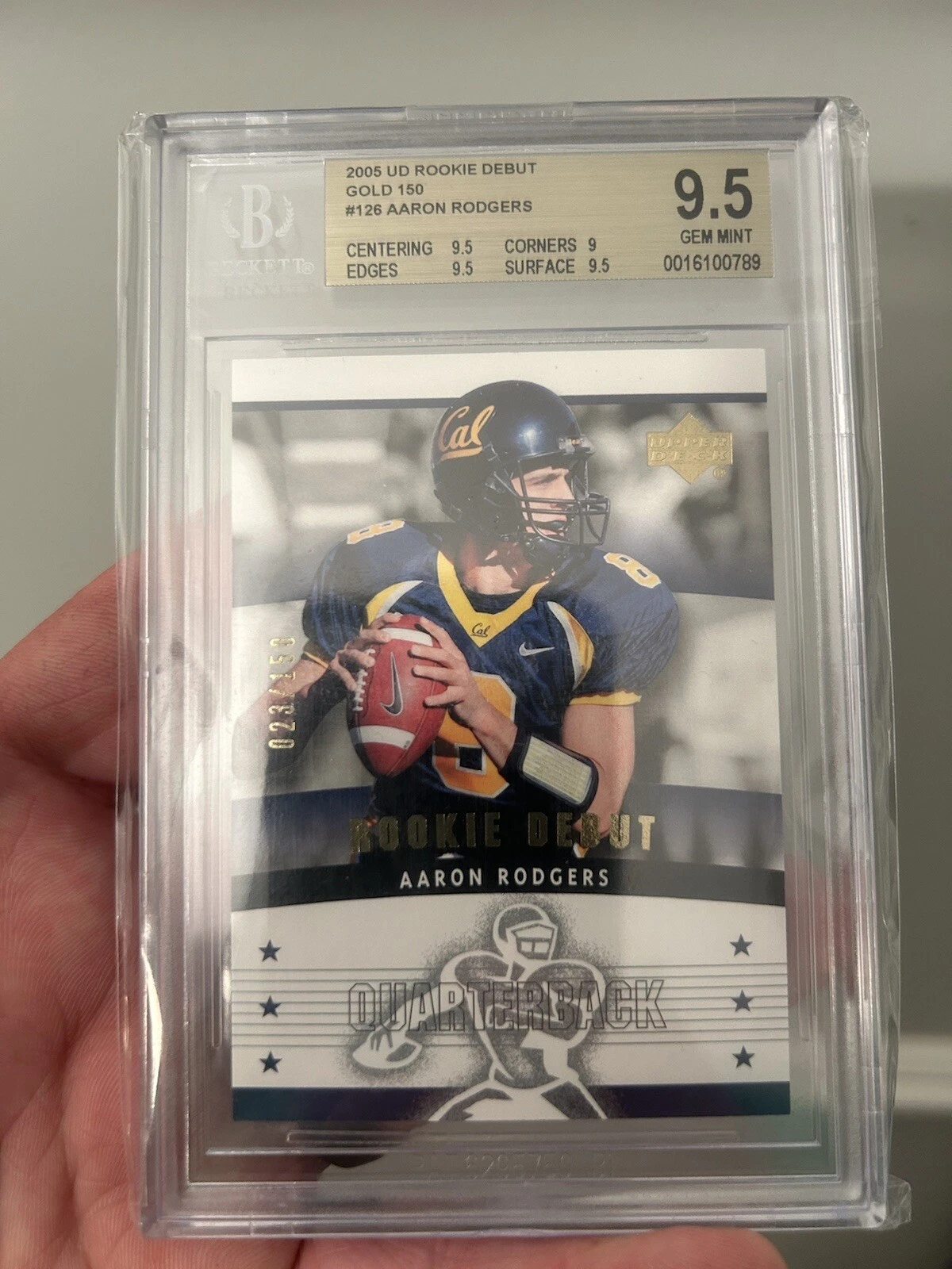 Aaron Rodgers Upper Deck Rookie Debut #126 Gold 150