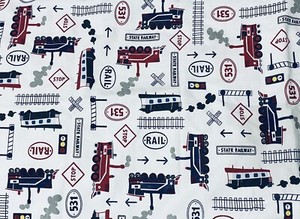 POTTERY BARN KIDS Railway Train Pillowcase Set Of 2 Railroad 100% Cotton